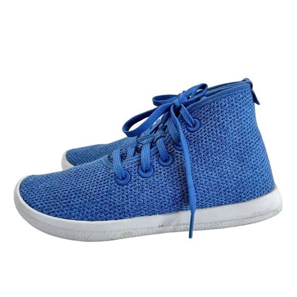Allbirds Tree Toppers High Top Sneakers Blue Nikau Sapphire White Sole